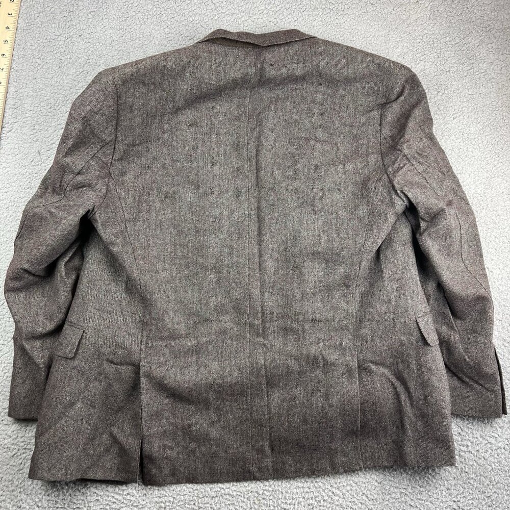 Pronto Uomo Blue Men's Brown Wool Blend Tweed Blazer Coat Jacket XL Slim Fit - Picture 7 of 12